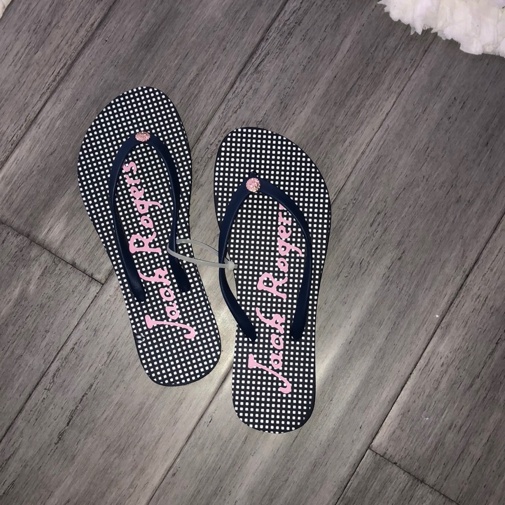 Navy rubber Jack Roger flip flops - never worn
